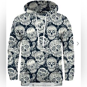 Mr. Gugu & Miss Me blue skull flower hoodie size medium